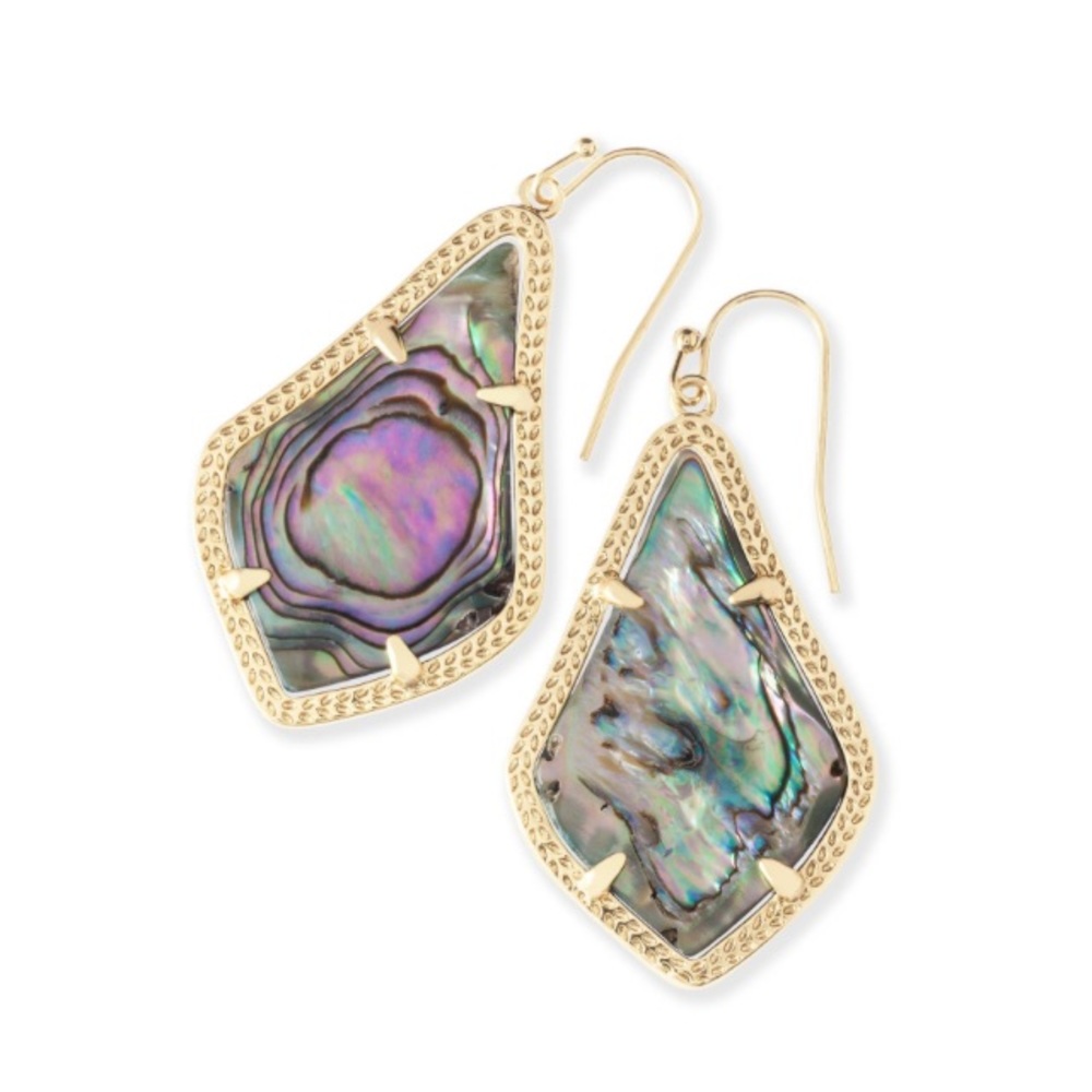 Alex Gold Drop Earrings In Abalone Shell